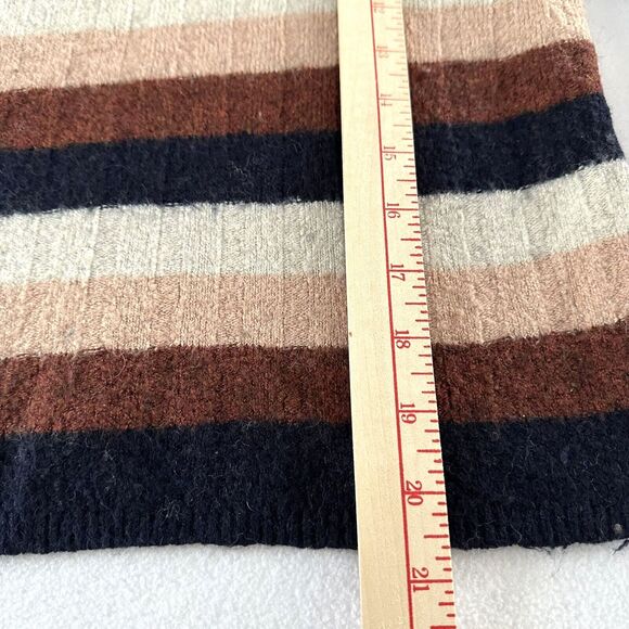 Madewell Sweater Merino Wool Alpaca Striped Small Evercrest Mock Neck Brown Y2K - Picture 7 of 10